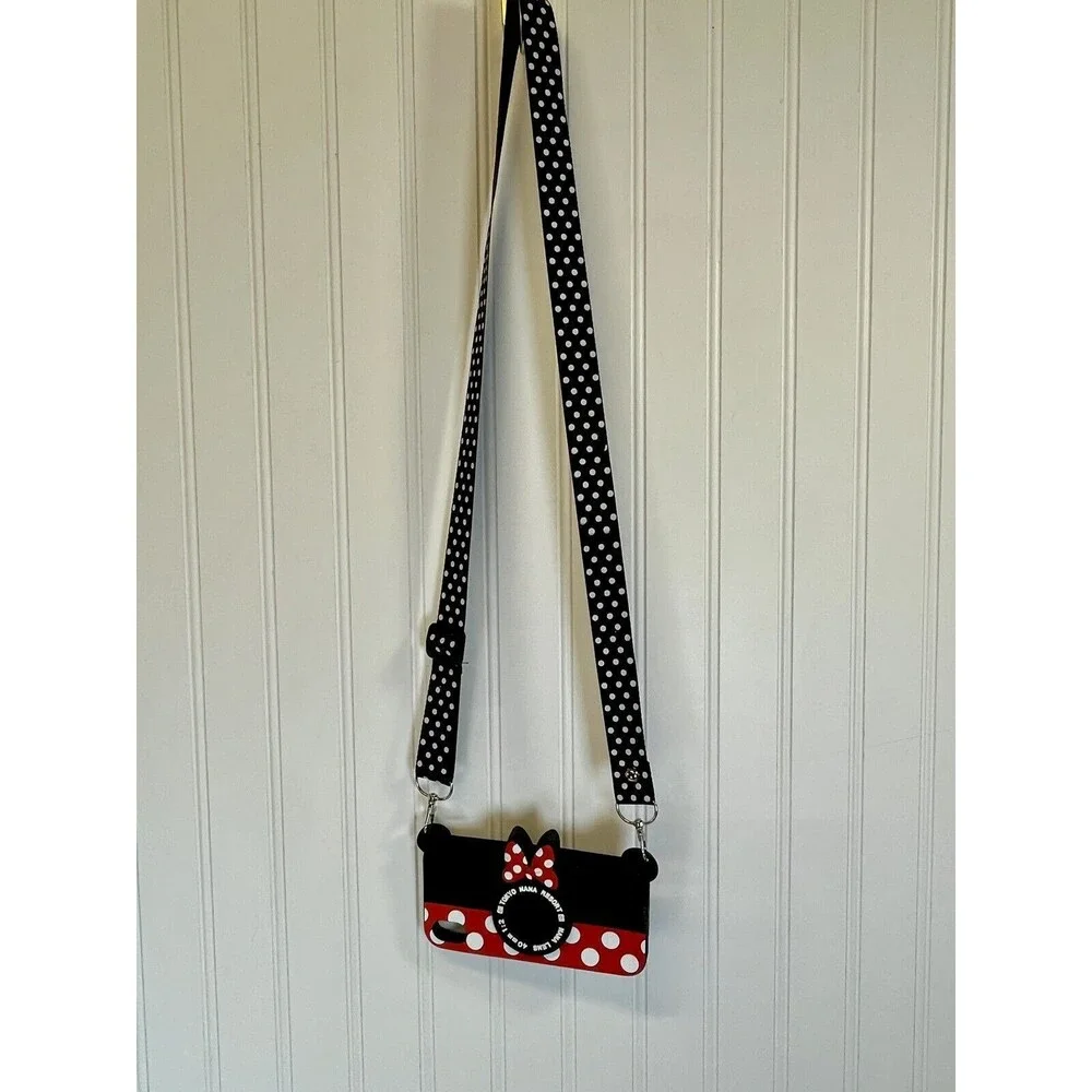 Minnie Mouse/Disney Lot. Camera Case for iPhone‎ XR W/ Lanyard & Minnie Wristlet